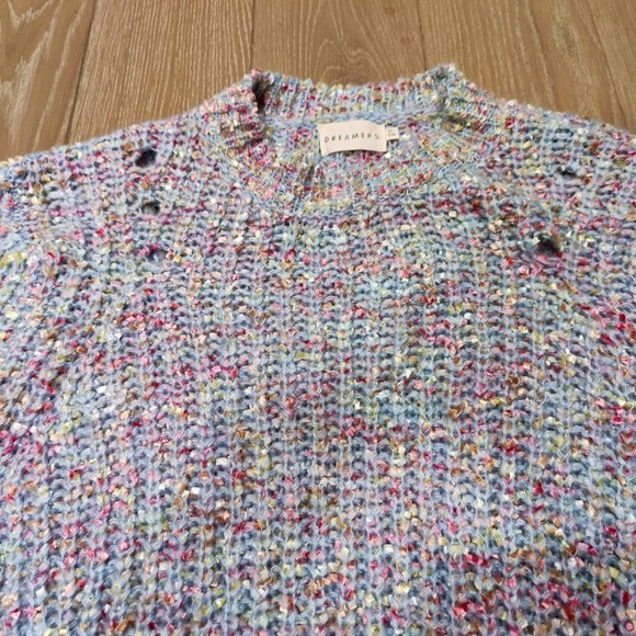 Dreamers Pastel Pink, Light Blue, Silver and Purple Toned Sweater - Picture 2 of 6